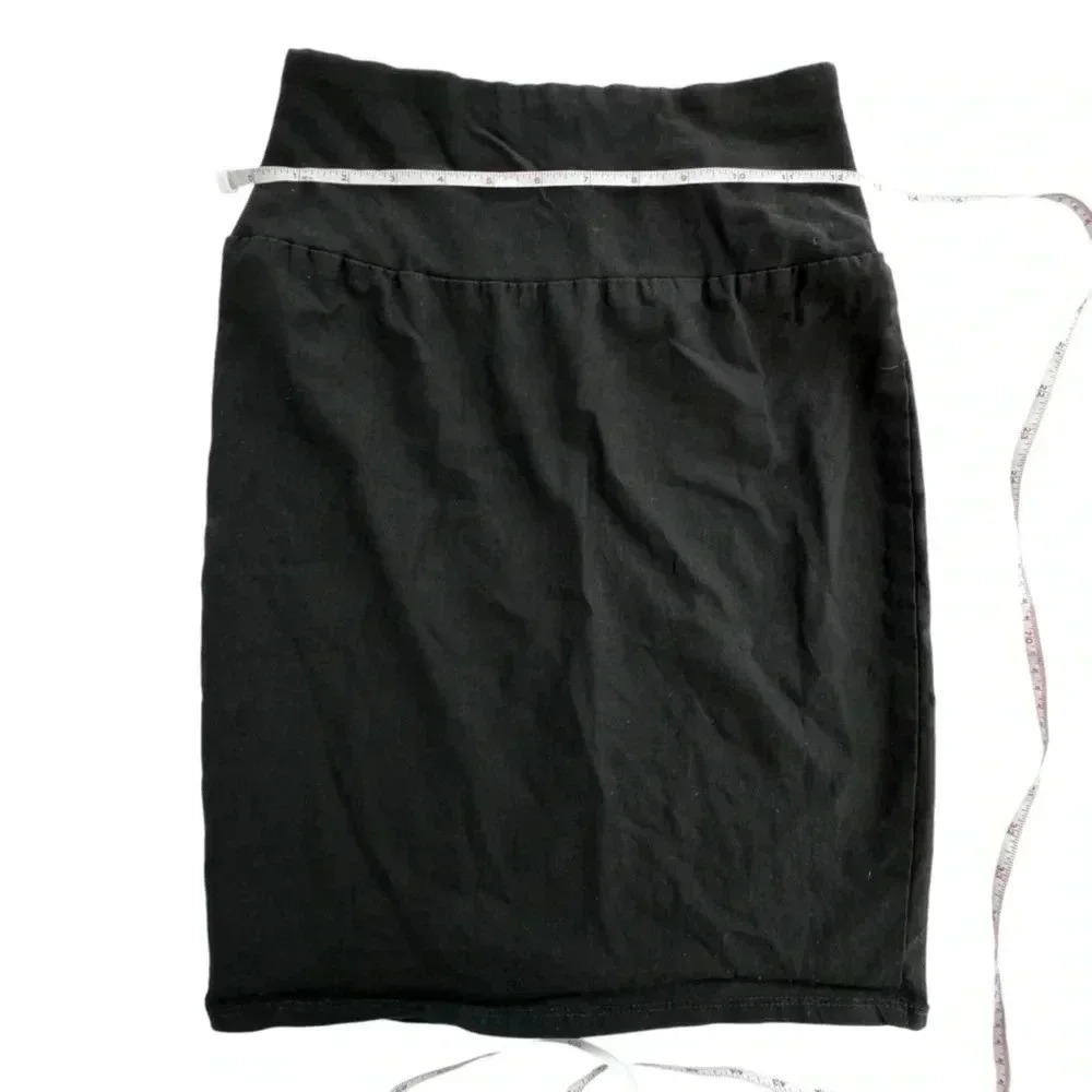 Black Bodycon Business Casual Pencil Skirt with Slit High Waisted Work Office - Picture 6 of 6